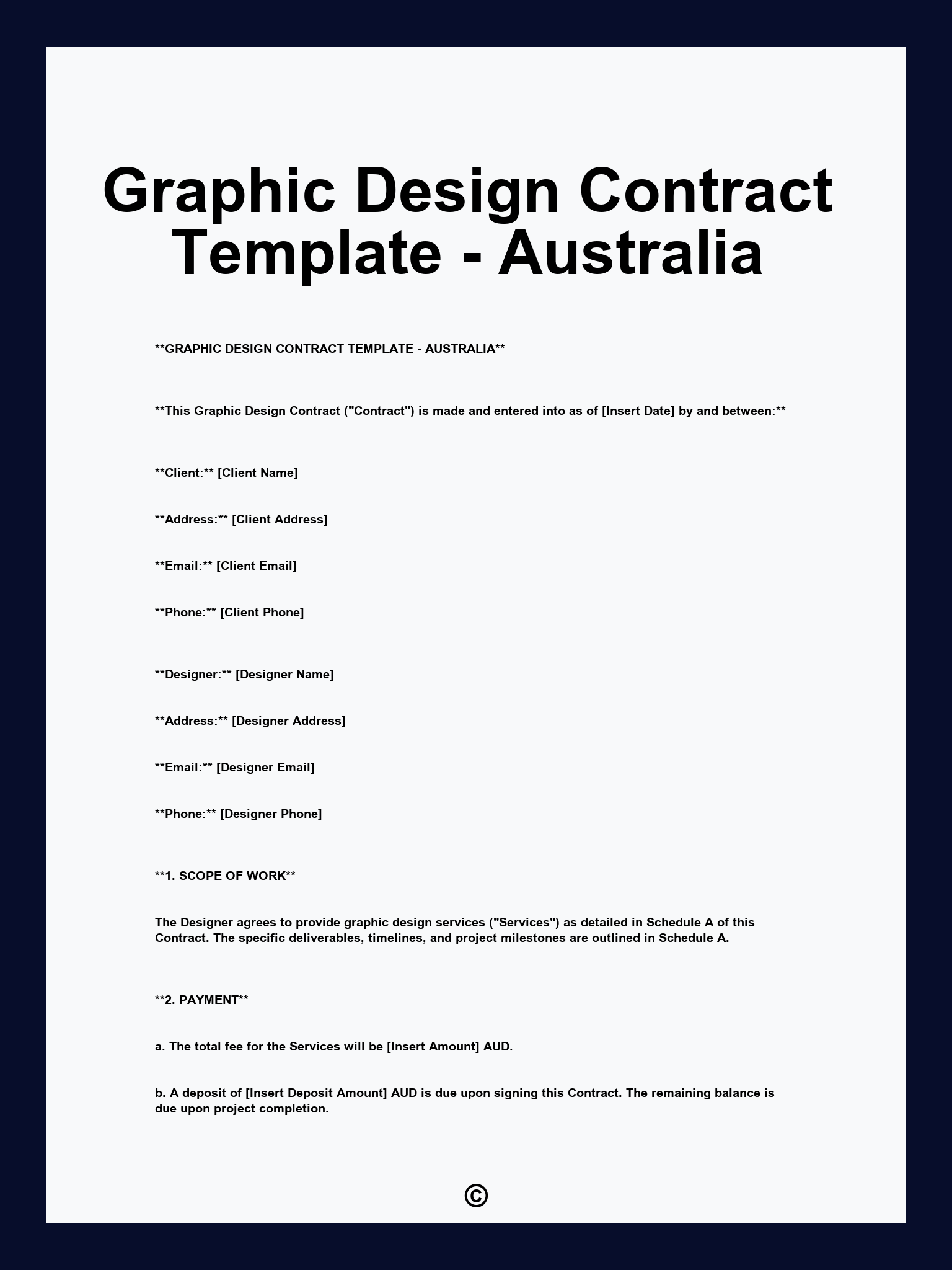 Graphic Design Contract Template - Australia